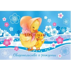 Обложка для свидетельства о рождении ребенка Утка с утенком